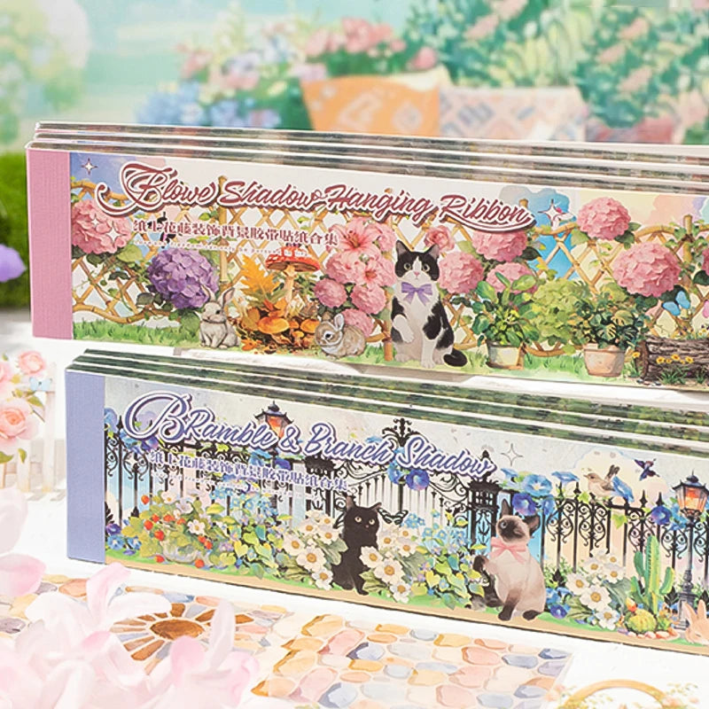2 Books Enchanted Garden Scene Sticker Book, Healing Creative Supplies, Versatile for Various Uses & Perfect as a Gift Qme 2 Books