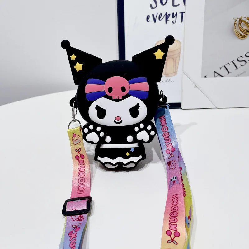 Hello Kitty Kuromi Cute Silicone Coin Purse Fashionable Shoulder Bag for Outings and Trips Qme 3