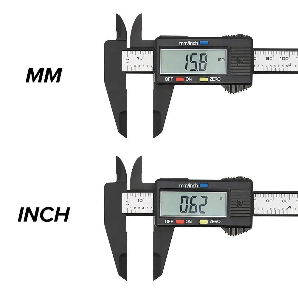 Electronic Digital Caliper Carbon Fiber Dial Vernier Gauge Micrometer Qme