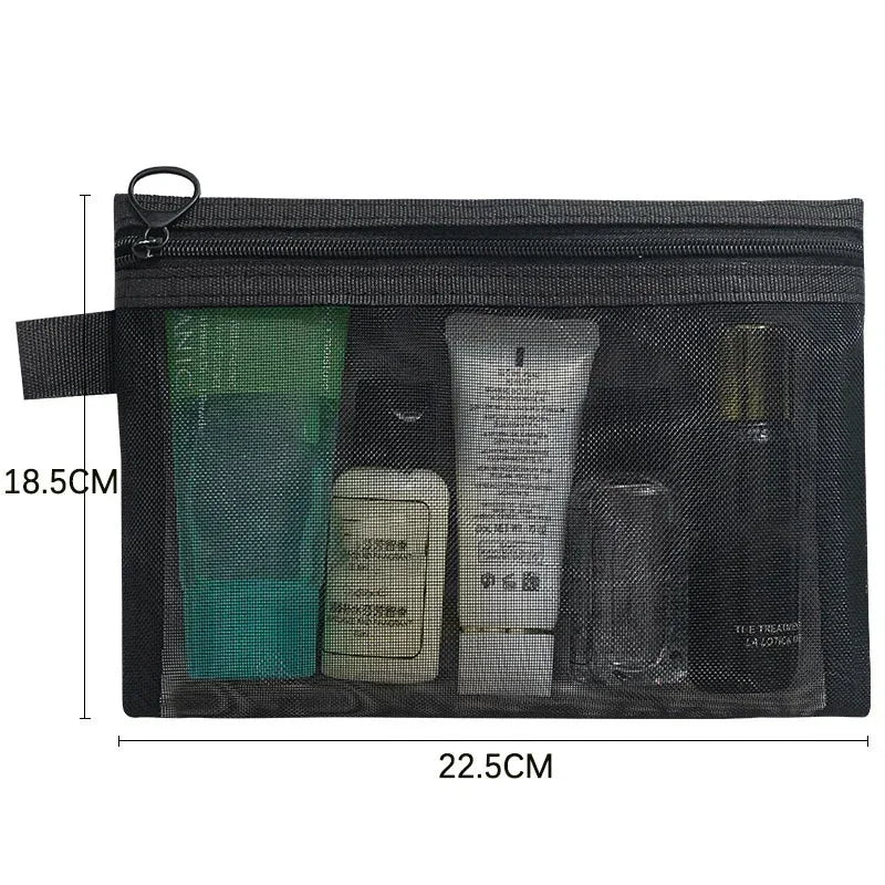 A4 A5 A6 Nylon Mesh File Bag Transparent Zipper Test Paper Information Student Pen Bag Transparent Mesh Cosmetic Storage Bag Qme