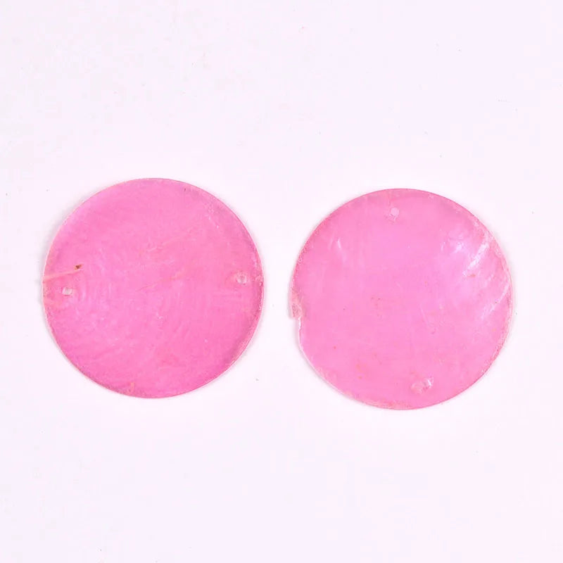 5/10pcs Colorful Round 2 Hole Shells Pendant Hanger DIY Jewelry Making Necklace Charms Gift Decoration Handmade Accessoires 50mm Qme c3649-5 10Pcs a bag