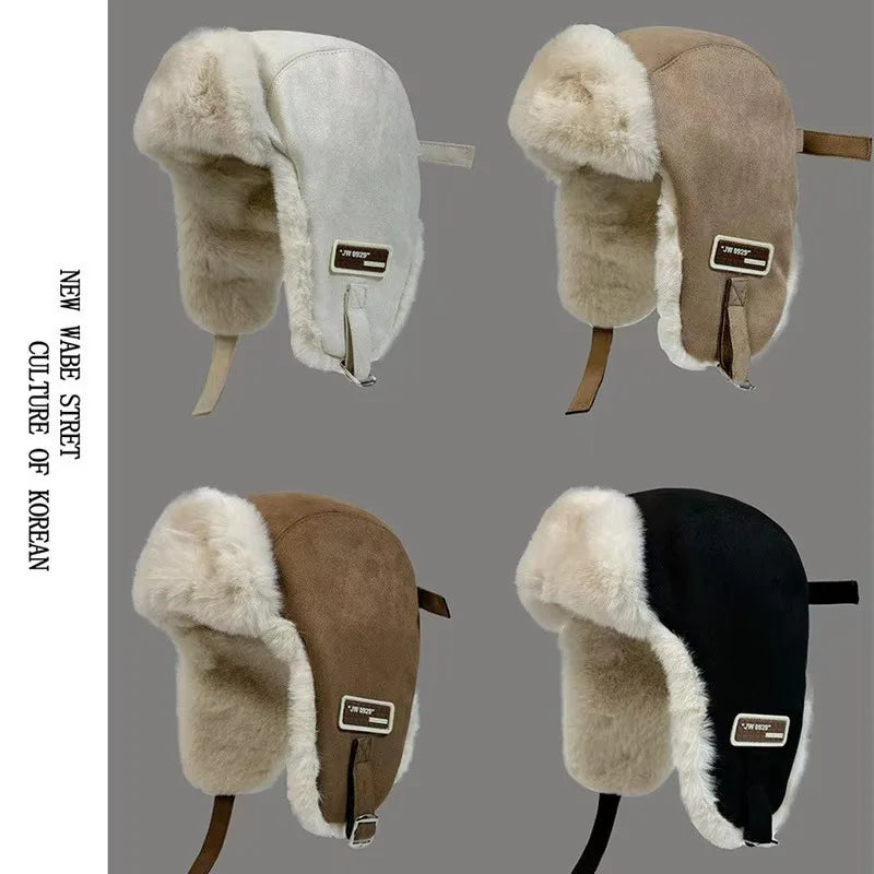 Winter Warm Ear-protecting Hat Outdoor Cycling Retro Fleece Plush Lei Qme