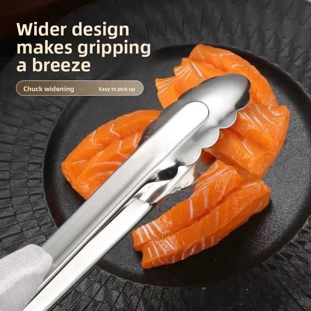 Stainless Steel Serving Food Tongs Practical Household Cookware for BBQ Grill Buffet Bread Salad and Kitchen Cooking Qme