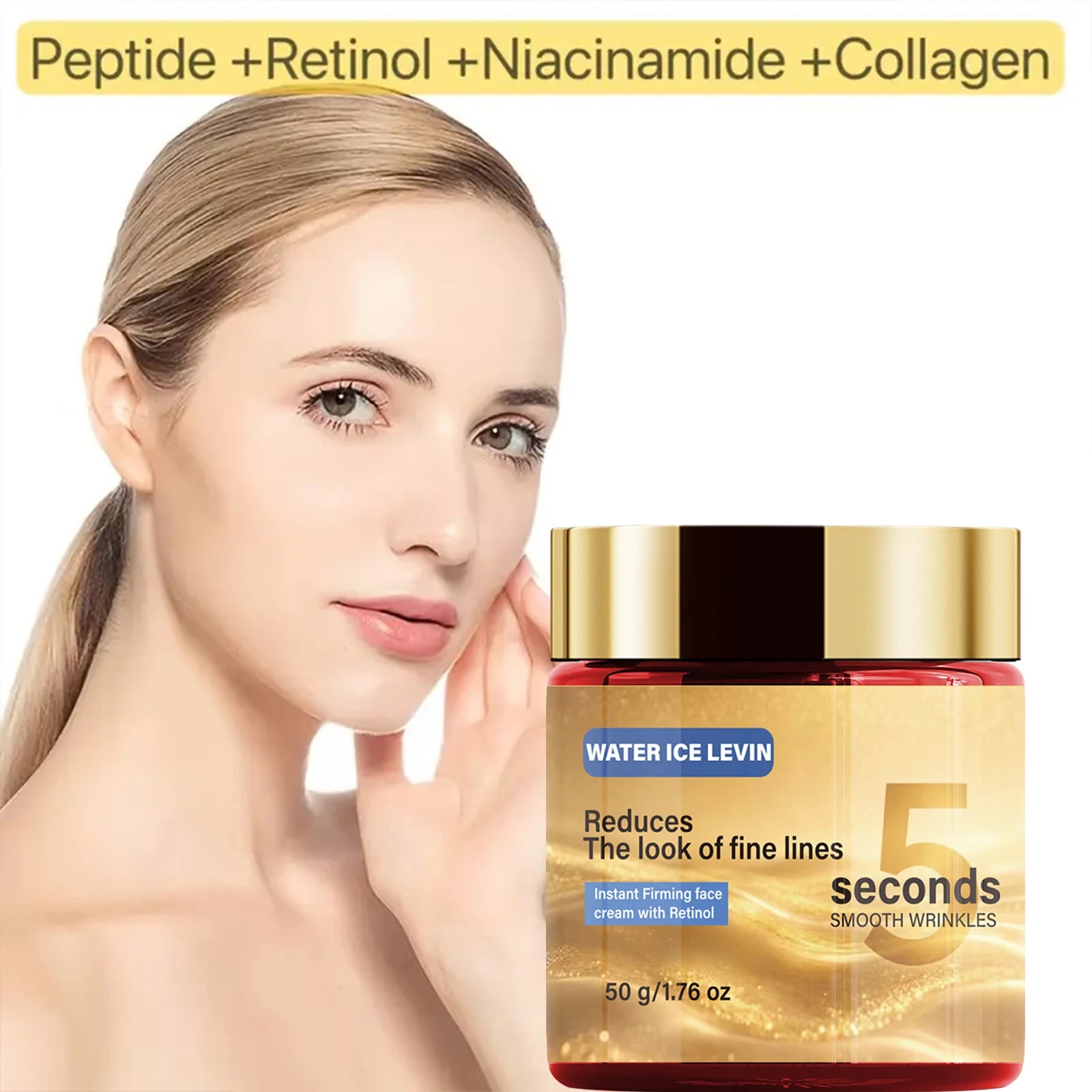 Retinol Collagen Face Cream, Instant Firming & Moisturizing to Smooth Fine Lines Qme