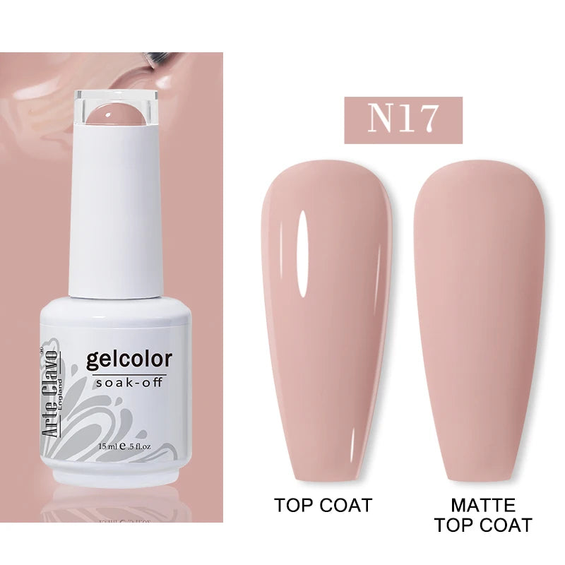 Arte Clavo15ml Gel Nail Polish Art 65 Colors Colorful Soak Off UV Qme N17