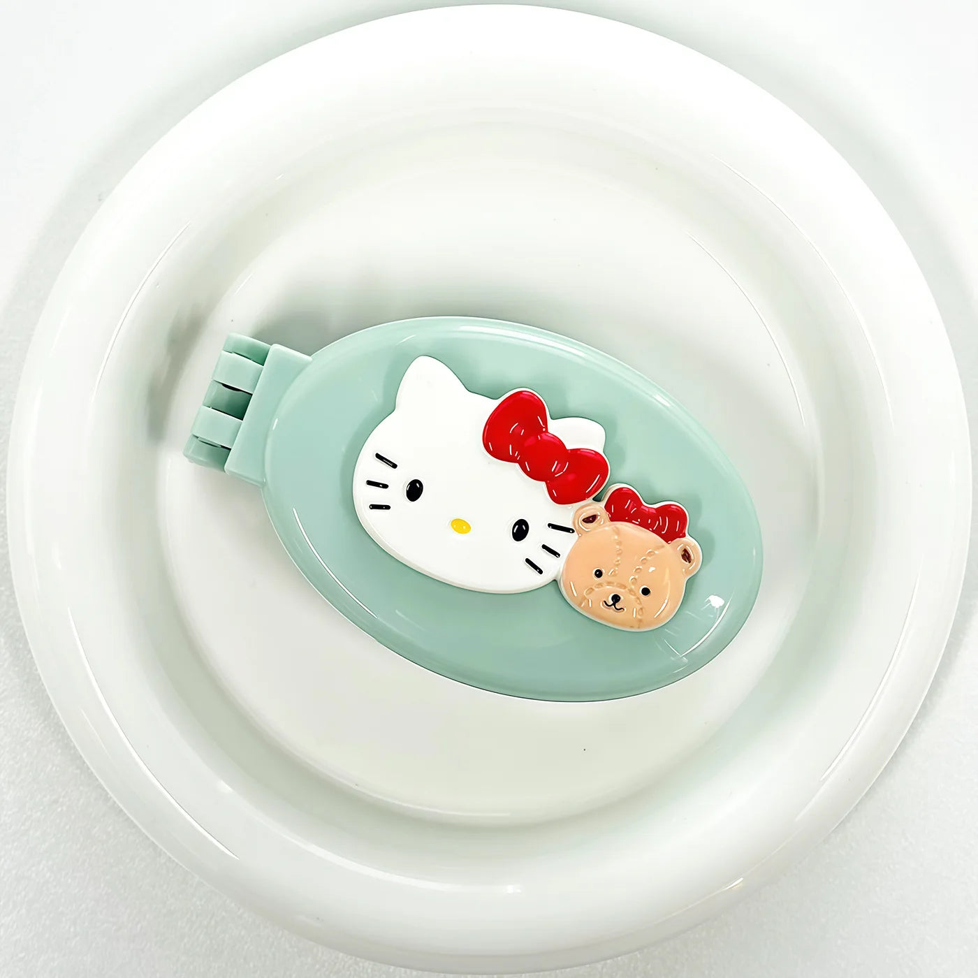 Hello Kitty Cute Creative Folding Mirror Comb Portable Mini Openwork Qme 4
