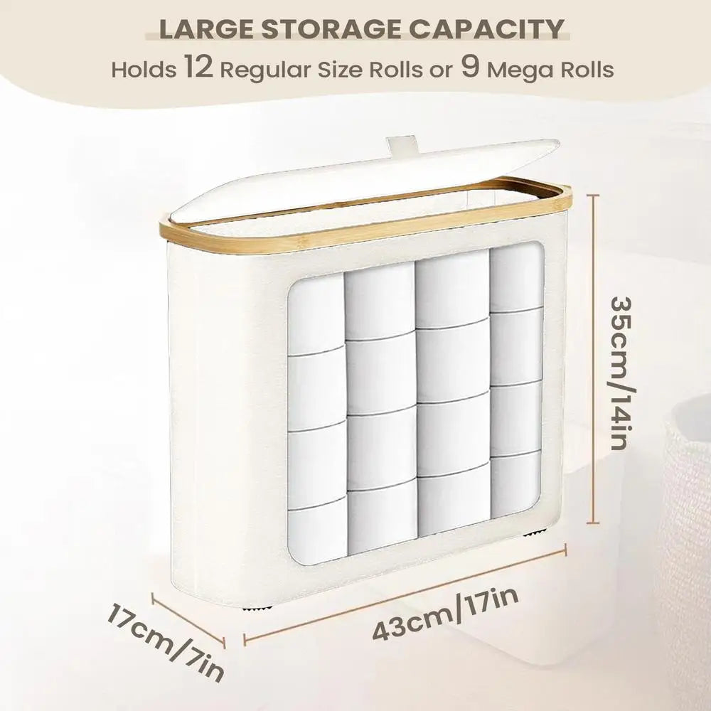 Toilet Paper Organizer Clear Bathroom Large Container Lid Tissue Qme Beige China Mainland