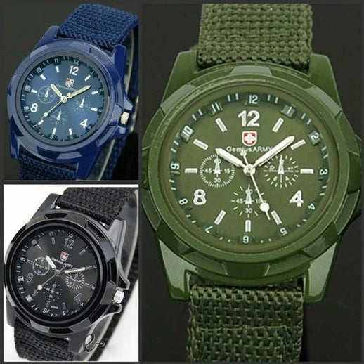 Fashion Nylon Strap Men's Watch Cloth Strap Military Watch Trendy Night Light Needle Sports Watch Men's and Women's Watch Qme