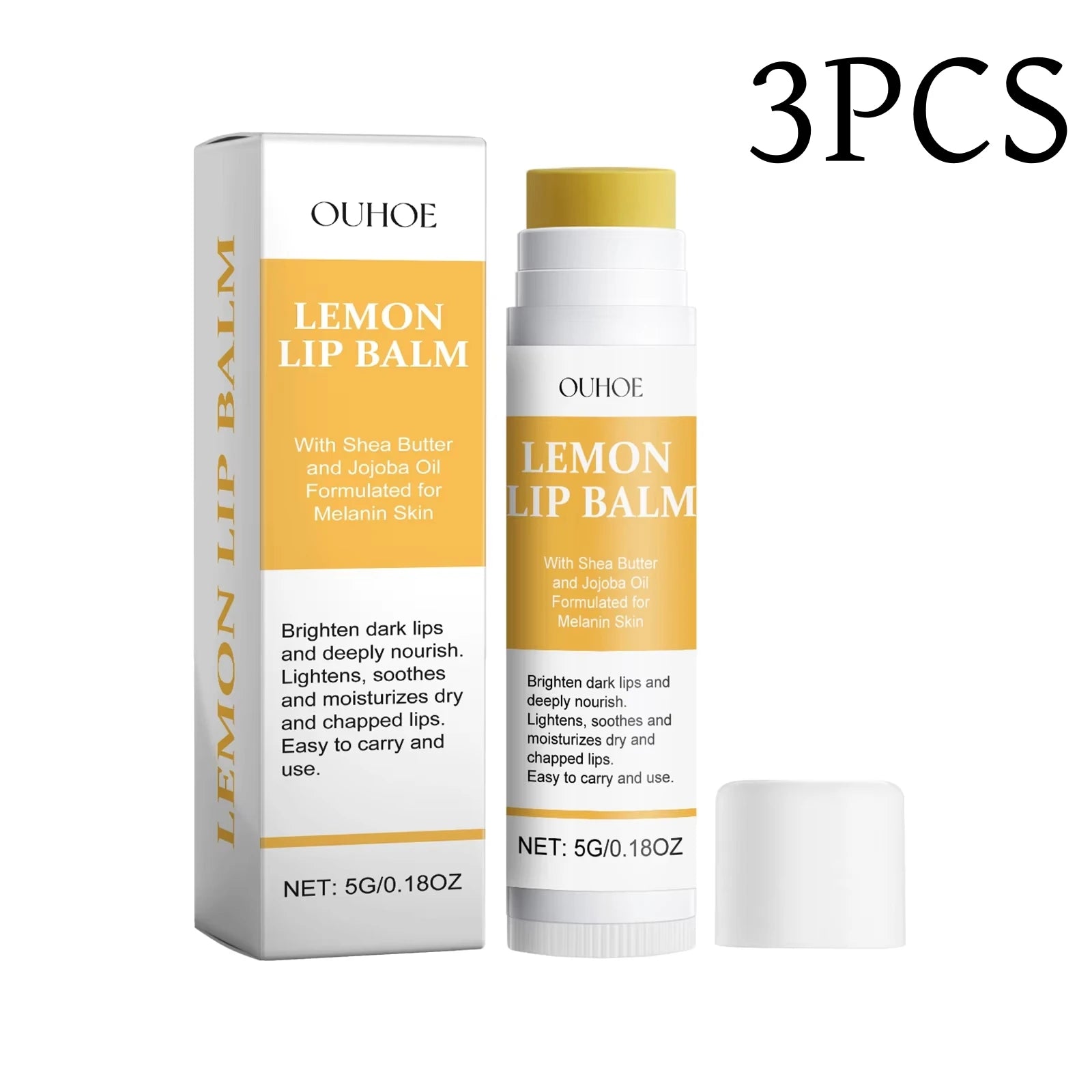 Lemon Ginger Lip Balm Turmeric Dark Melanin Remove Mask Gloss Oil Exfoliating Clean Improve Dullness Moisturizer Lip Balm Care Qme Pack of 3