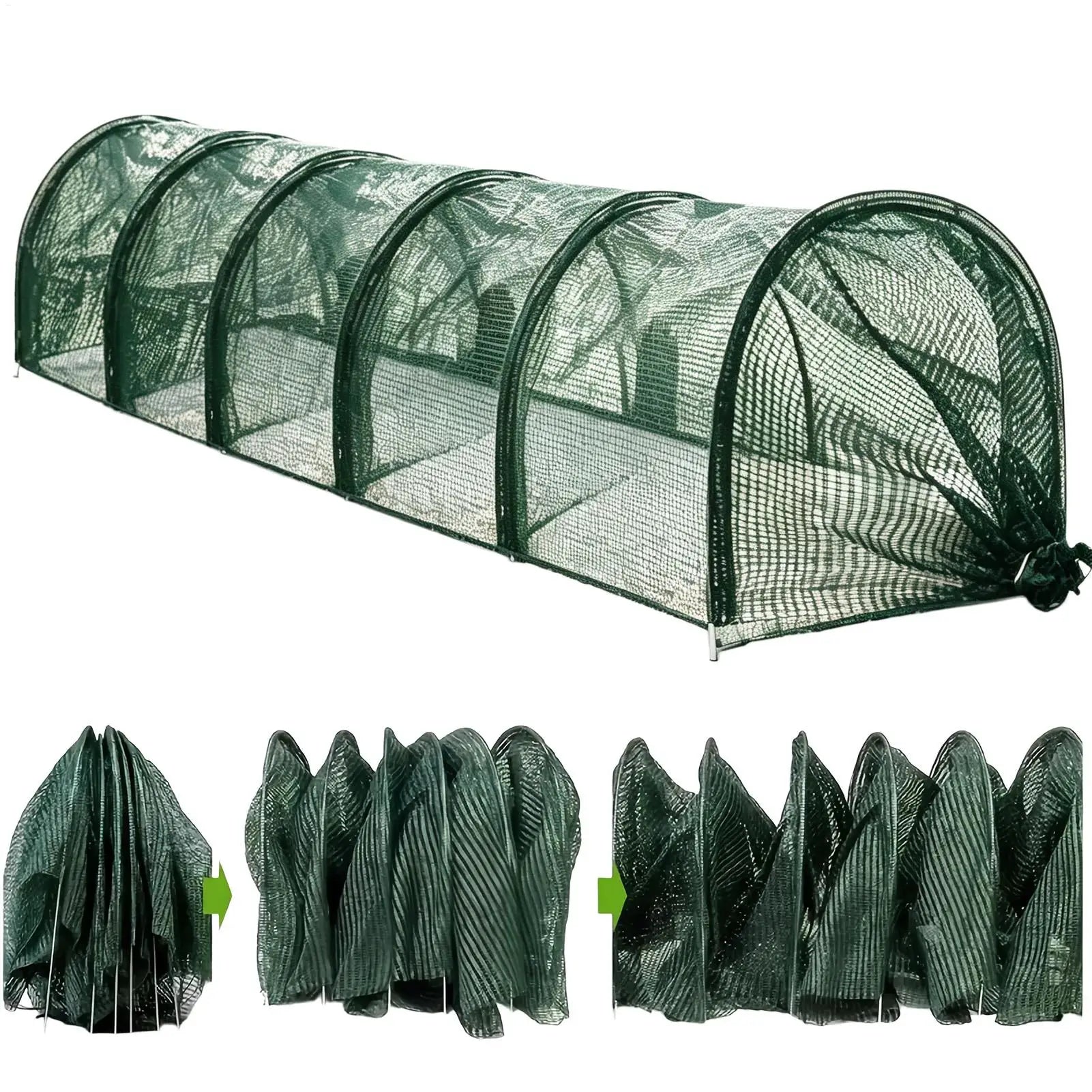 Chicken Tunnel Foldable Long Quick Installation Flexible Yard Outside Chicken Tunnels for Ducks Geese Rabbits Small Pets Chicks Qme
