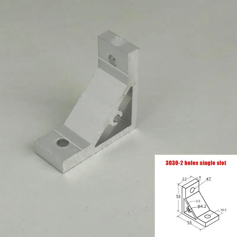 Cast Aluminum 90 Degree Angle Bracket for 20/30/40/45 Series Aluminum Profile Single-slot Connection Joint Industrial Fastener Qme 3030 2holes