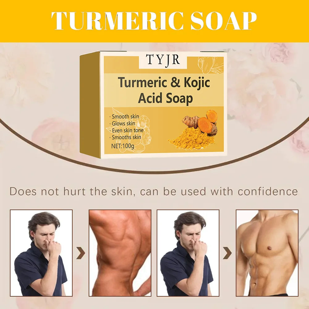 Ginger soap for cleansing, anti-acne, whitening and brightening the face, removing acne and fading dark spots, turmeric soap Qme