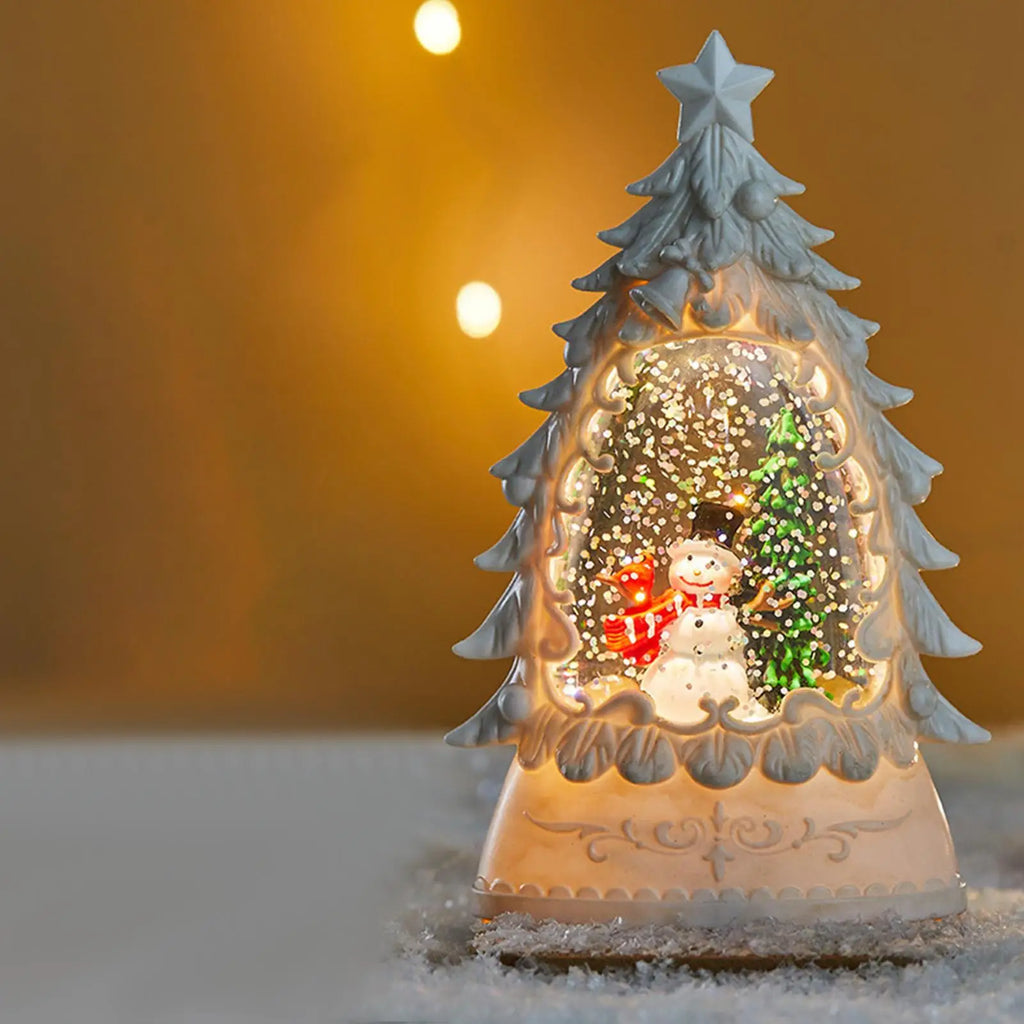 Christmas Snow Globes Glowing Globe Decoration Battery-operated Qme