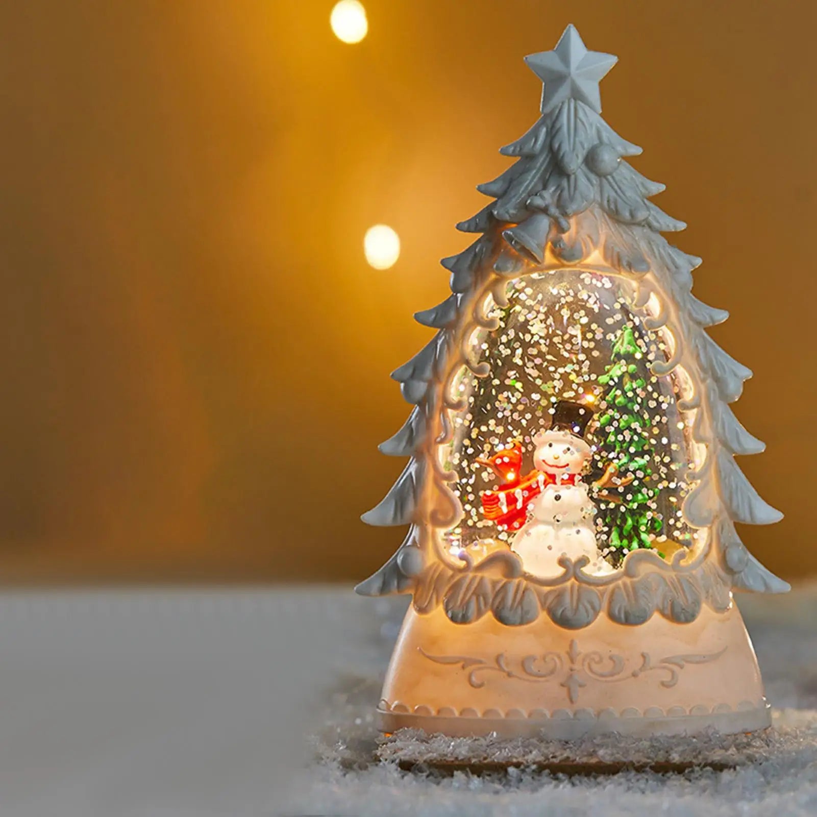 Christmas Snow Globes Glowing Globe Decoration Battery-operated Qme
