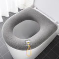 Thicken Warme WC Toilet Seat Cover Soft Mat Washable Closestool Mat Seat Case Toilet Lid Pad Bidet Cover Bathroom Accessories Qme gray