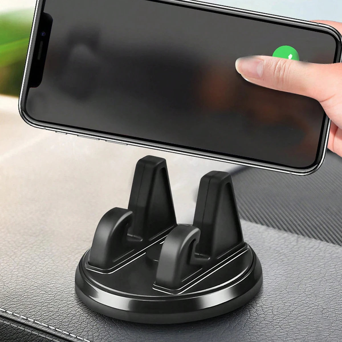 360 Degree Rotatable ABS Adhesive Car Phone Holder Mount Suitable Qme black