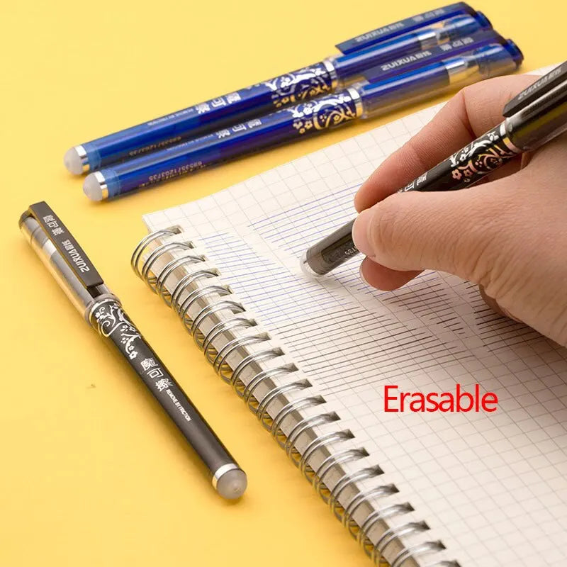 23 PCS Erasable Gel Pen Set Ballpoint Pens Rod 0.5mm Muti-Colors Ink Washable Handle Stationery School Office Writing Supplies Qme