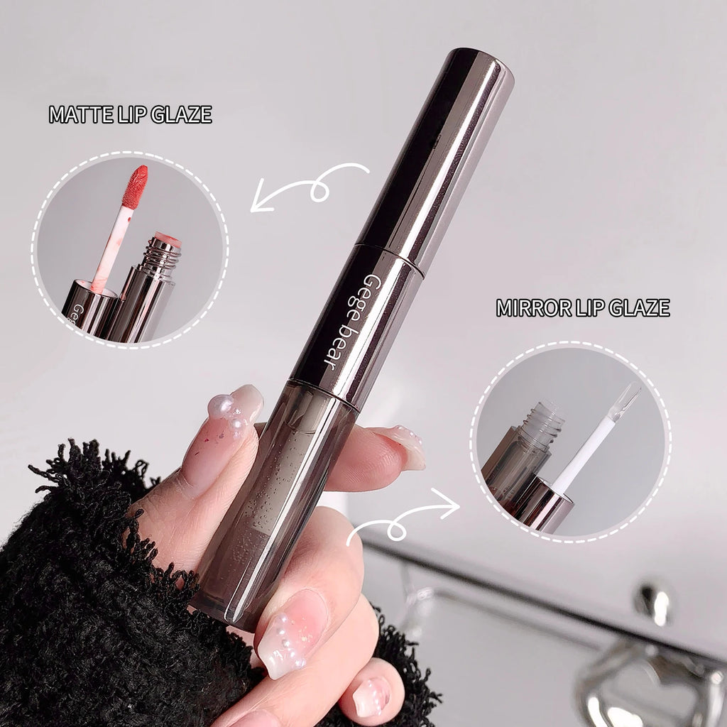 Gegebear Double-ended Lip Glaze Matte Water Mirror Overlay Gloss Qme