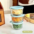 1/3PCS 200ML Glass Storage Jars Transparent Thicken Glass Storage Containers Multifunction Fresh-keeping Mini Clear Jars Kitchen Qme 3PCS Mixed