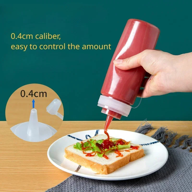 240 360 450 500 Squeeze Condiment Bottles Cap Lids Ketchup Mustard Qme