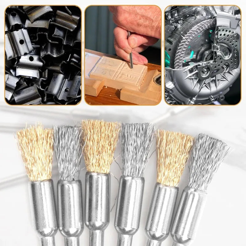 20pcs mini wire brushes are designed specifically for grinding and cleaning, effectively removing rust, corrosion, dirt, and pai Qme