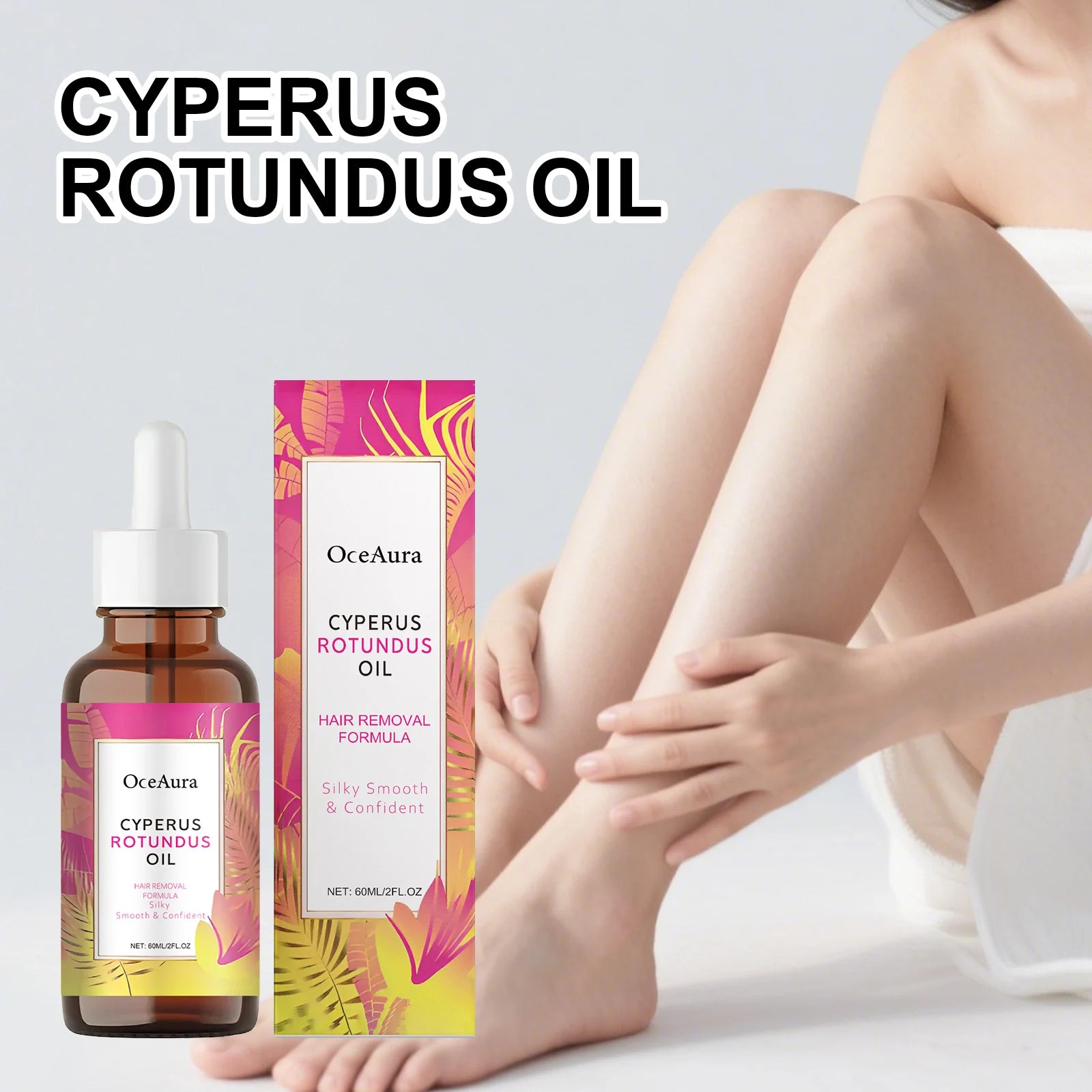 Cyperus Rotundus Oil Body Hair Remover Armpit Leg Arm Reduces Hair Growth Moisturizes Gentle Care Essential Oil for Smooth Skin Qme