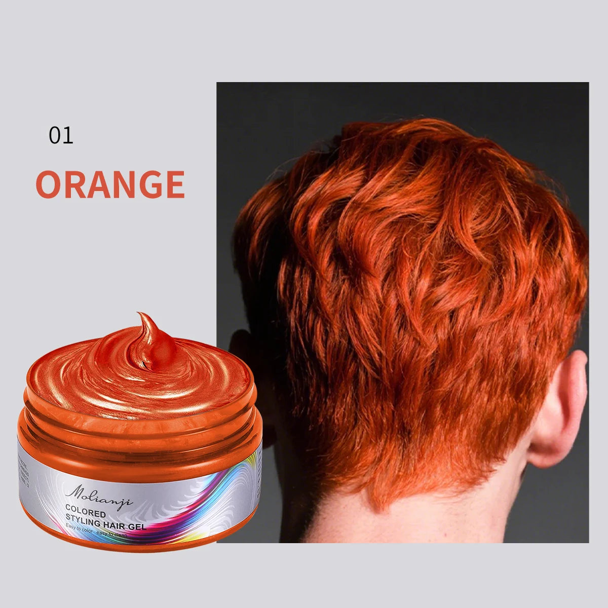 Hair Dye Styling Wax Long-lasting Formula Multiple Options Suitable Qme 01 ORANGE