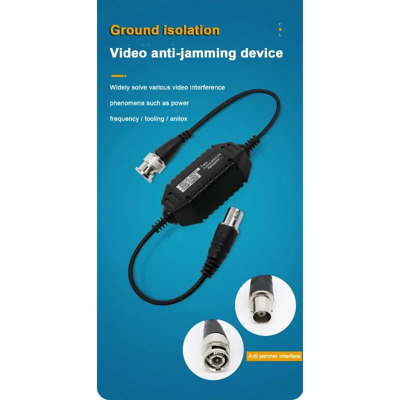 2PCS HD Grounded Isolated Balanced Filter Passive Video Anti-Interference Device Ripple Snow Filter GB001 Qme