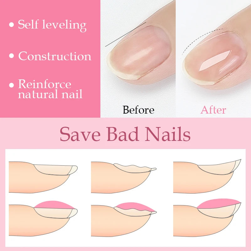 Arte Clavo Rubber Base Coat Nail Gel Polish Jelly Semi Transparent Qme