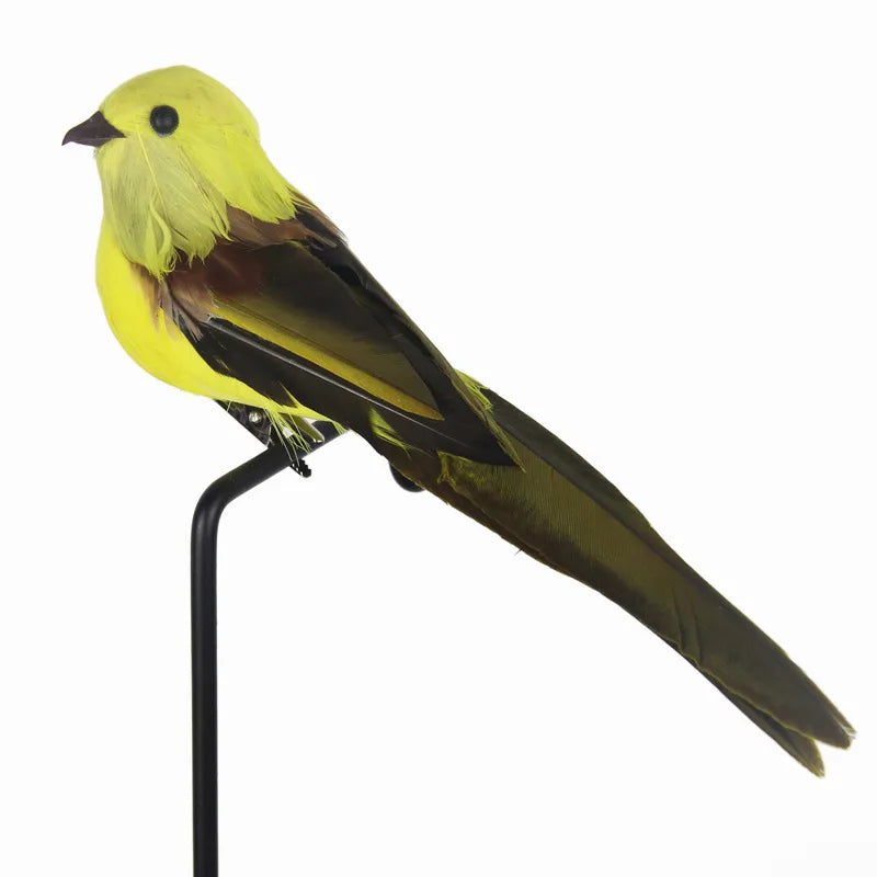 Creative Foam Feather Artificial Parrot Imitation Bird Model Home Qme YELLOW