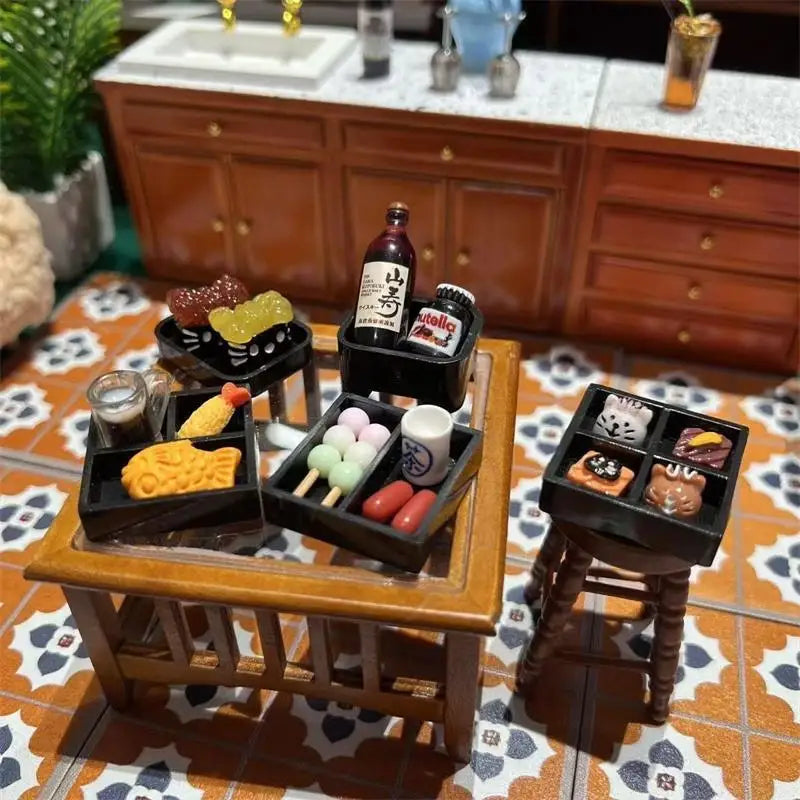 Dollhouse Japanese Cuisine Food 5-Piece Miniatures Model Kitchen Qme