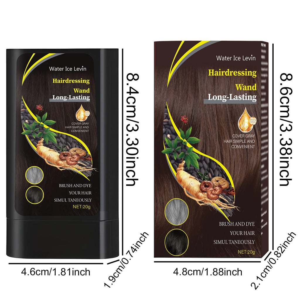 20g Quick Hair Dye Stick, Long-Lasting Effect, Portable Brush Design, Easy to Touch up Color Anytime at Home or on the Go, Suitable for Brown and Black Hair Qme