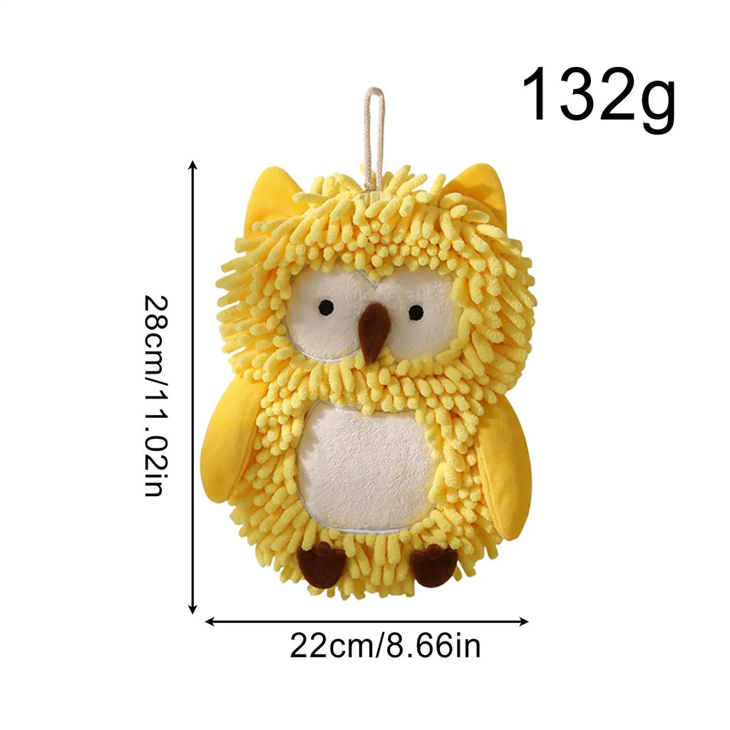 Chenille Towel Owl Design Soft Washcloth Absorbent Chenille Quick Dry Hand Towels For Bathroom For Hotel Home Kids Adults Family Qme
