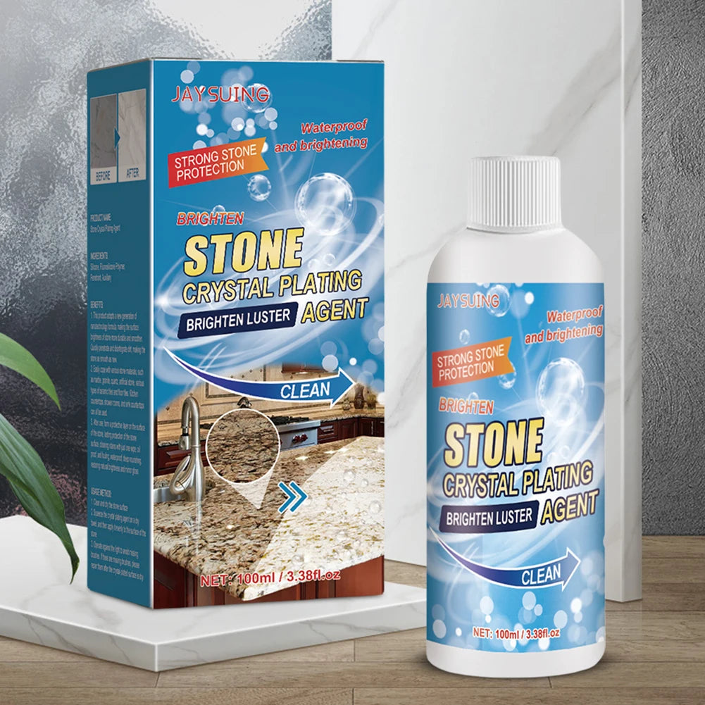 Stone Crystal Plating Brighten Luster Agent with Sponge and Towel Marble Crystal Plating Agent Nano Stone Crystal Plating Liquid Qme