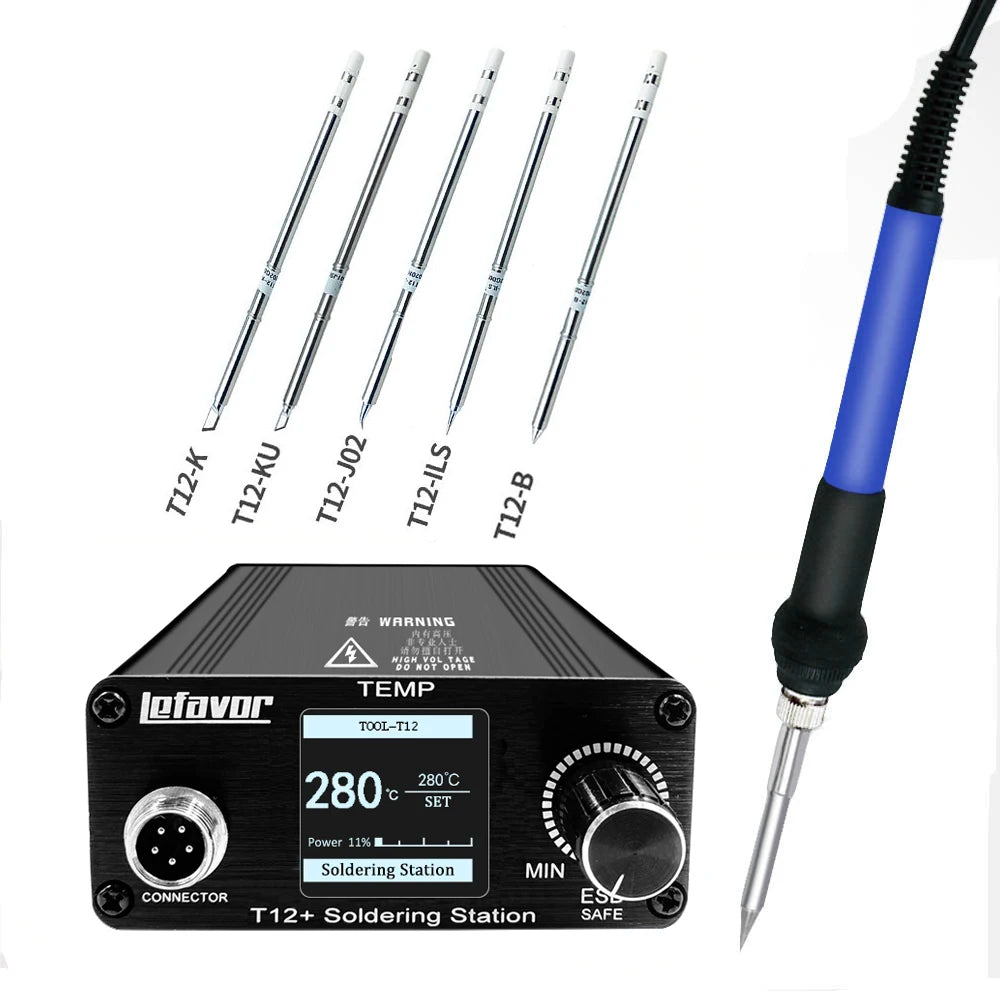T12 75W Digital Soldering Iron Stationtips Welding Rework Station Qme