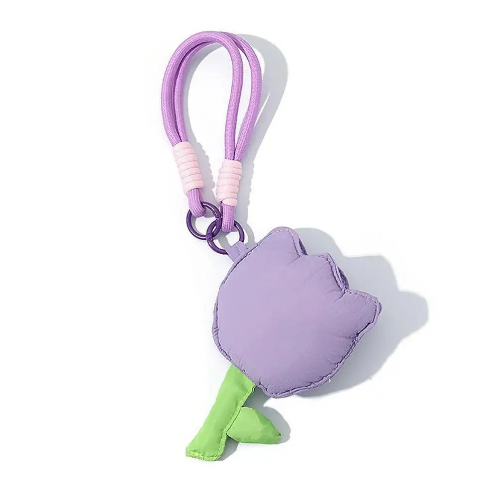 Tulip Shape Bluetooth Storage Bags Coin Purse Earphone Cases Small Qme Purple