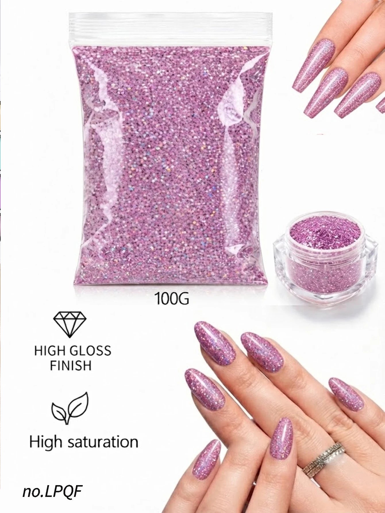 Acrylic Powder Nail Polish System Clear White DI Qme Deep pink