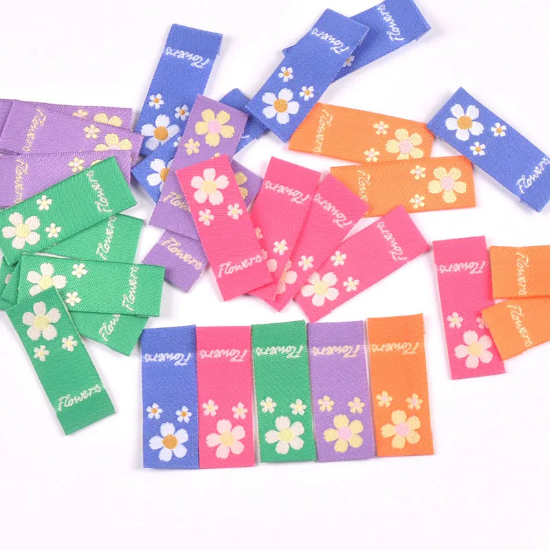 50Pcs Multicolor Flower Embroidery Cloth Labels Handmade DIY Hats Bags Crafts Garment Supplies Sewing Accessories Tags c3504 Qme