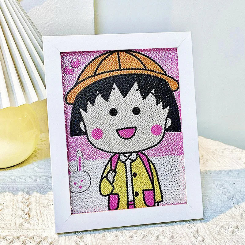 Hello Kitty Kuromi Diamond Painting DIY Craft Kit with Frame Cartoon Diamond Painting for Students Diamond Painting Gift Qme 16