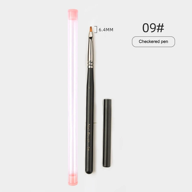 Wooden Handle Nail Drawing Brushes Manicure Lines Painting Gradient Qme A9