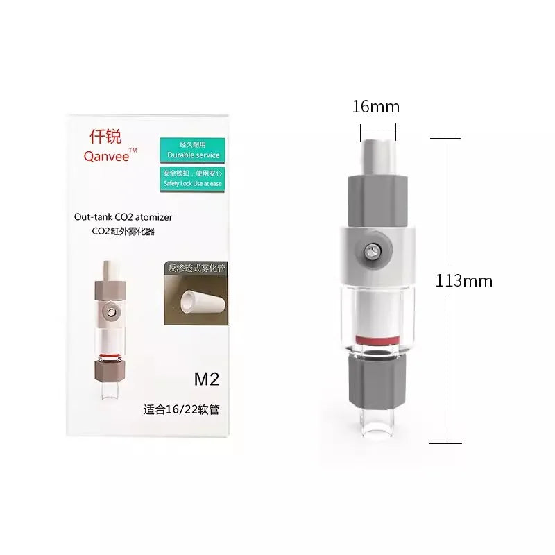 Qanvee CO2 Diffuser Atomizer System Plant Aquarium Fish Tank Reactor Shrimp Turtle Kit Accessories Akvarium Sprayer Cylinder Qme