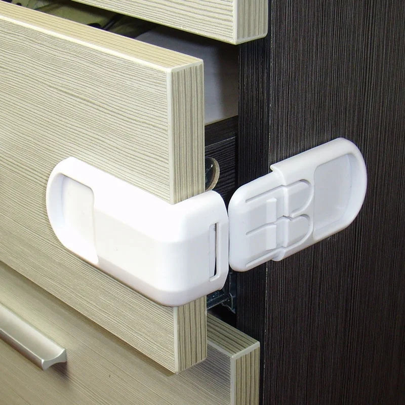 Baby Safety Drawer Locks Double Snap Multifunction Anti-Pinching Hand Cabinet Child Protection Security Qme