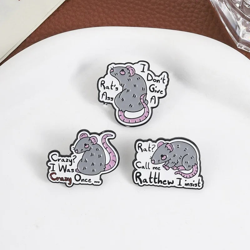 Cute Cartoon Little Mouse Enamel Pin Lovely Pet Rodent Metal Brooch For Hat Clothing Decor Collection Creative Holiday Gifts Qme