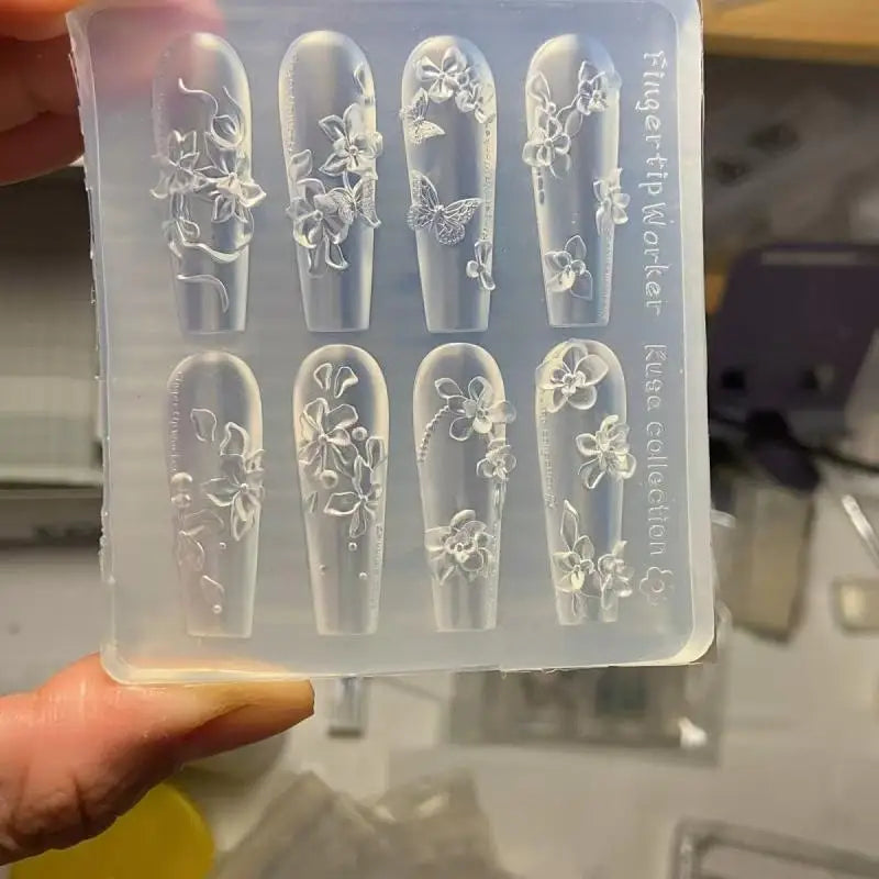 Professional 3D Silicone Nail Art Molds Exceptional Stamping Plates Qme A1