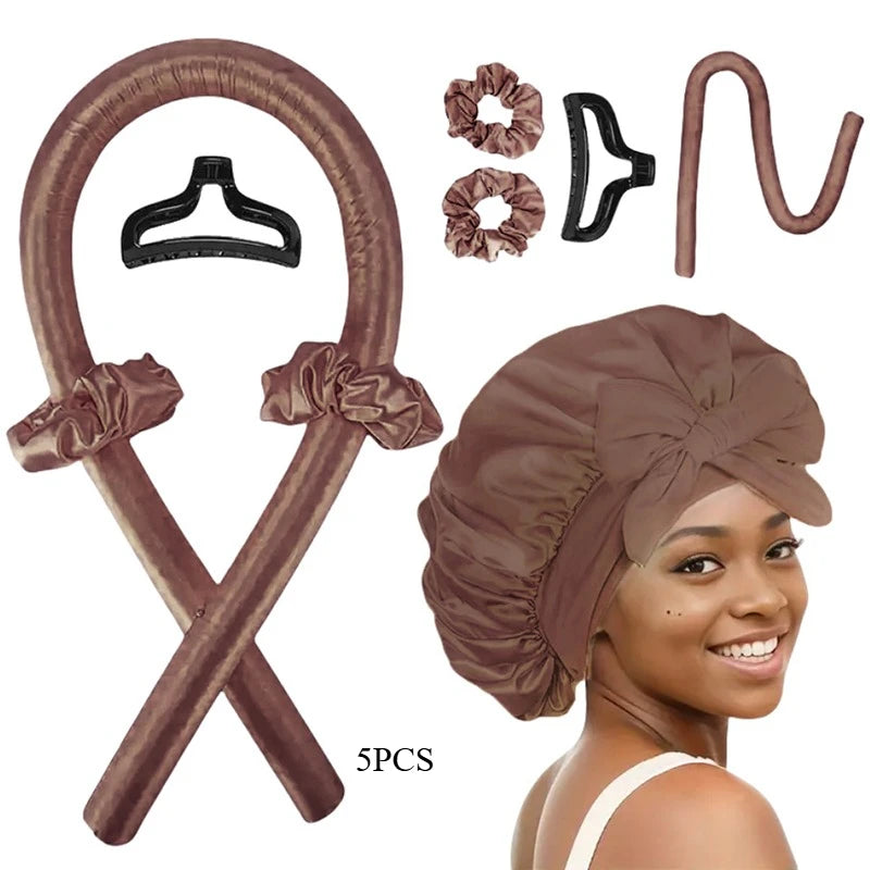 Hair Styling Device Foam Curler Wavy Sponge Lazy Automatic Heatless Qme 5Pcs B