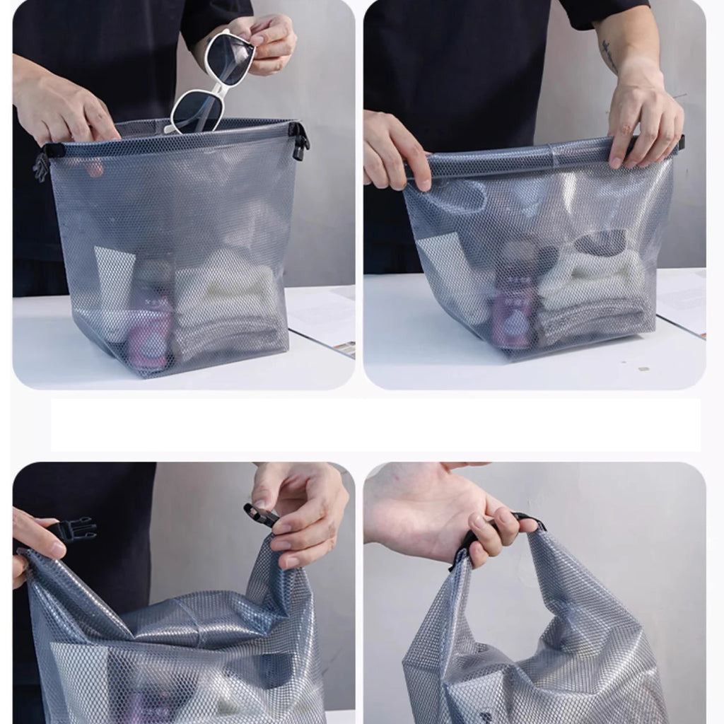2-Pack Waterproof Travel Toiletry Bags Makeup Organizer Clear EVA Storage Pouch with Large Opening for Swimming Easy Carry Qme
