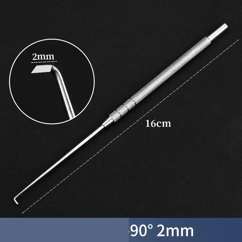 Stainless Steel Tenosynovitis Crochet Hook Needle Curved Knife Blade Qme F
