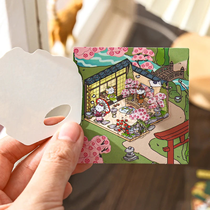 24Sheets/Pack Retro Chinese Architecture Stickers for Office Stress Relief, DIY Scrapbooking, Journal, Phone Case, Laptop, etc. Qme