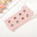 Punk Girl Fabric Hollow Elastic Headbands Metal Rock Personalized Hollow Eyelets Hair Band Casual Sports Grommet Headband Qme PINK