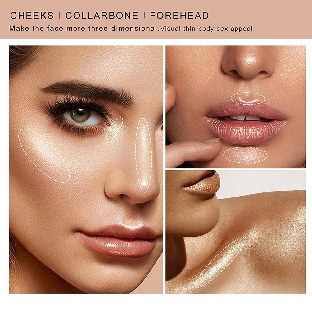 Diamond Glitter Mascara Highlighter Stick Makeup Set Contouring Bronzer For Face Eyelashes Curls Extension Lengthens Eye Lash Qme